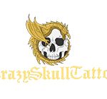 Logo de Crazyskulltattoo tatoueur à Poitiers réalisé par Monsieurju Julien Girardet Monsieurju, illustrateur graphiste à Poitiers