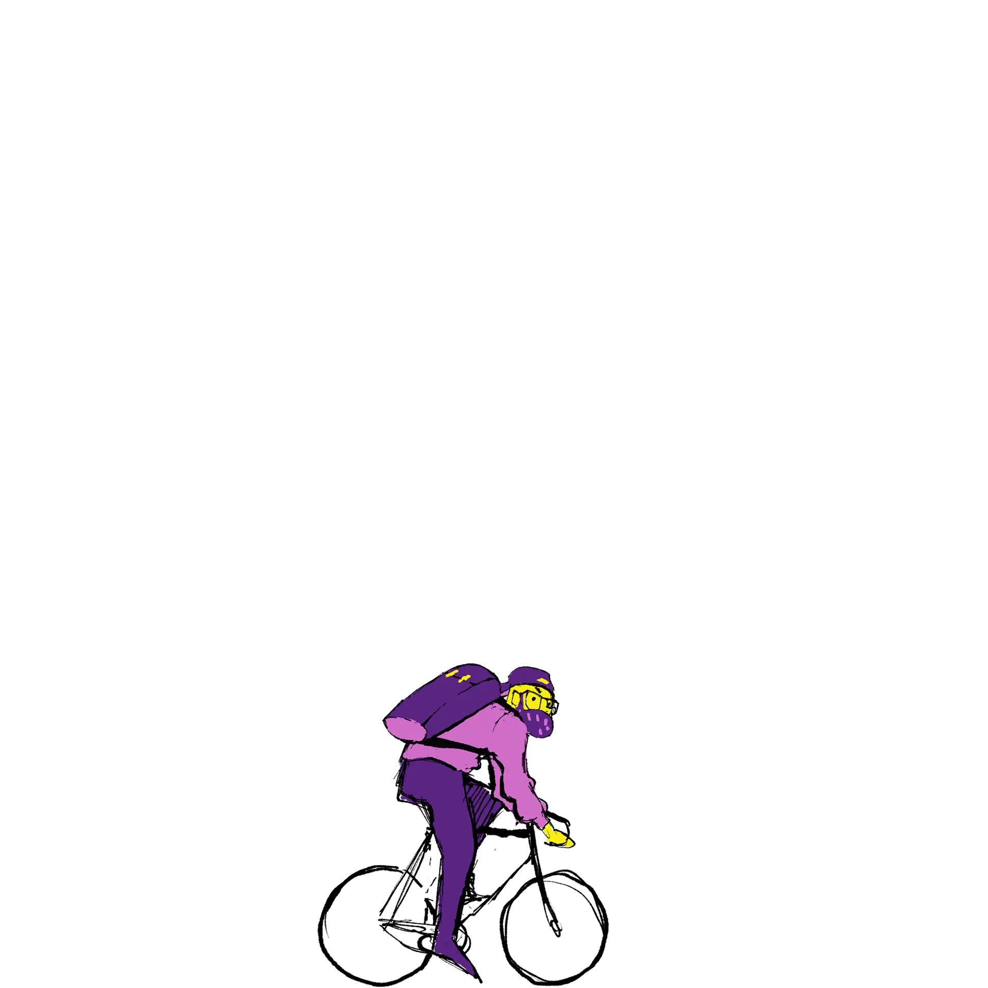 Gif de monsieurju (julien Girardet) illustrateur et graphiste à Poitiers en train de faire du vélo
