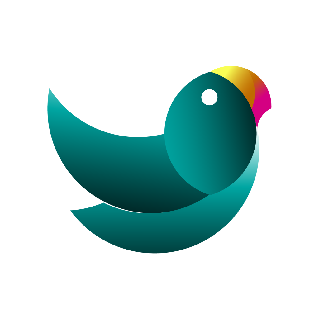 Logo vectoriel représentant un oiseau. Illustré par Julien Girardet Monsieurju, illustrateur graphiste à Poitiers