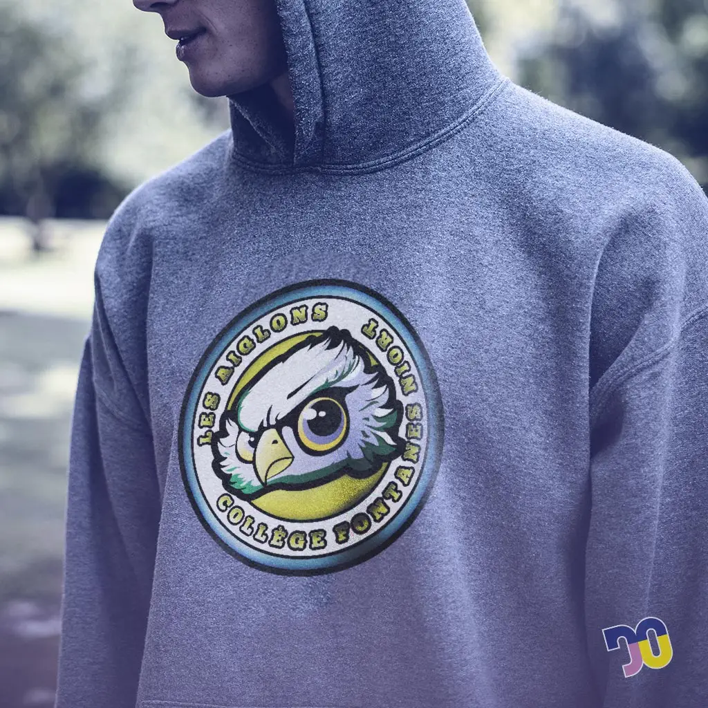 Sweat shirt avec le logo du club sportif du collège Fontanes de Niort réalisé par Monsieurju
