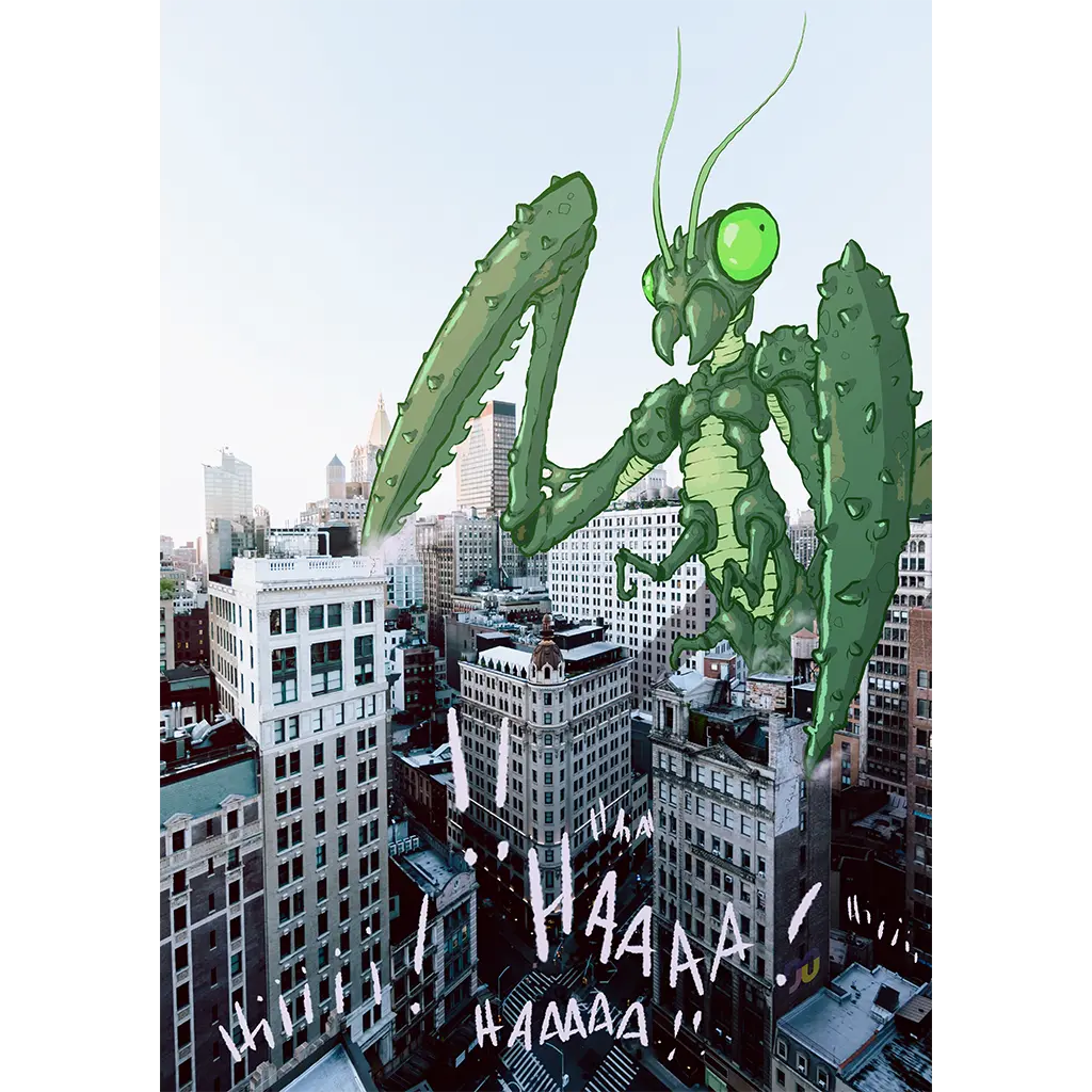 Illustration Kaiju, photomontage et dessin de monsieurju illustrateur et graphiste à Poitiers
